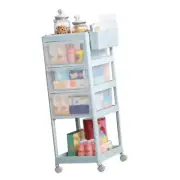 YA (Cyan)Rolling Storage Cart With Wheels 3 Frosted Clear Drawers Rollin