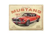 Large Ford Mustang -Red 1967 GT Raised Embossed Man Cave Tin Sign 30 x 40cm