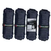 Dock Lines, 4pcs Boat Dock Lines 1/2” X 20’, 12” Eyelet Double-Braided Boat