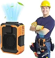 DOTOTO Blue Collar Breeze Waist Fan, Portable Waist Clip Fan, Usb Rechargeable Portable Outdoor Bladeless Neck Fan, Desktop Handheld Fan, Three Wind Power with Led Night Light Small Fan (Orange)