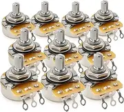 CTS 450 A250K Pots Short Split Shaft 1/4 Inch 10% Audio Taper Potentiometers for Electric Guitar Bass (Set of 10)