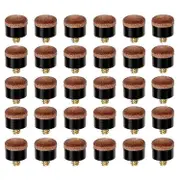 30 Pcs Billiard Pool Cue Stick Screw-on Tips 12mm Replacement Billiard Cue Tips for Pool Cues and S Black brown