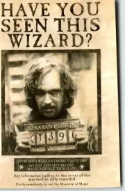Postcard Harry Potter Prisoner of Azkaban Sirius Black Wanted Poster