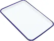 HOLIDYOYO White Enamel Sheet Pan Enamel Baking Pan Cookie Sheet Rectangular Toaster Oven Tray Bread Serving Tray Enamelware for Home Kitchen Restaurant Style 1 26.00X18.00X2.50CM