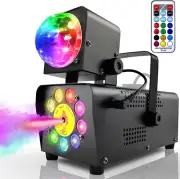 Fog Machine with Disco Lights and 9 LED Lights 500W Smoke Machine Parties