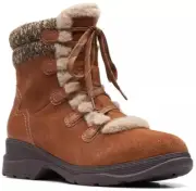 Clarks Collection Warm-Lined Waterproof Boots Dark Tan 5.5/M New