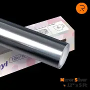 Mirror Metallic Adhesive Vinyl Roll - 12" x 5 FT（3 Colors Available), Mirror Silver