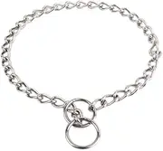 Double Ring Stainless Steel Dog Training Collar No-Pull Slip Chain for Small Medium Large Dogs for Easy Control Chain Collar (Silvery, 2.5mm*40cm)