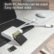 2-in-1 OTG Card Reader Type-C Lightning to SD/TF Adapter for PC, Laptop, iPhone
