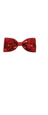 Sequin Bow Ties Red elastic back Medium/Large For Dogs