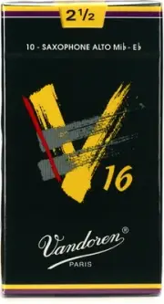 Vandoren SR7025 - V16 Alto Saxophone Reeds - 2.5 (10-pack) (5-pack) Bundle
