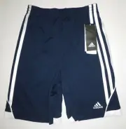 NWT Adidas Boys Mesh Athletic Shorts AH5266 Climalite Blue White Little Kid 7X