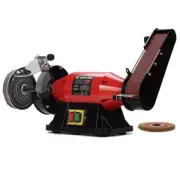 BAUMR-AG Bench Grinder Sander and Polisher Combo, 150mm Grinding Wheel, 50mm Lin