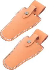 PartyKindom 2Pcs Scissor Cover Leather Tool Holder for Pruning Shears and Gardening Scissors Durable Wear Resistant Easy Open Design for Safe Storage and Transport