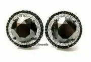 2.40 Ct Black Moissanite Mens Stud Earrings 925 Black Gold Plated Passes Tester