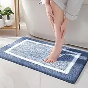 YUTA Bathroom Rugs, Extra Soft and Absorbent Microfiber Bath Mat, Non-Slip, Machine Washable, Quick Dry Bath Carpet, Suitable for Bathroom Floor, Tub, Shower, 40x60cm, Blue