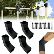 Pergola DIY Bracket Kits,2-Way L Shaped Corner Brackets for 4" x 4"(Actual:3.5" x 3.5") Lumber for Outdoor Pergola,Proch,Log Cabin W/Hardware - 4Pack…