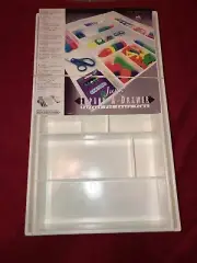 New Dial Industries Craft Junk Store Expand-A-Drawer, 9.5" x 16" x 2,25" White
