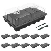 10-Set Seed Starter Tray Kits with 400 Cells Dome & Base 15"x9"