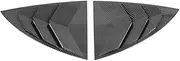 Compatible For Tesla Model 3 2024 Car Rear Window Triangle Panel Shutter Louver Cover Trim Carbon Fiber Color Exterior Accessories Sticker(Carbon Fiber Black)
