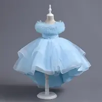 在飛比找蝦皮購物優惠-新款女童禮服週歲寶寶女蓬蓬裙兒童晚禮服公主拖尾洋裝童裝 S1