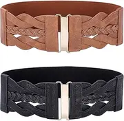 [GRACE KARIN] Women's Elastic Vintage Belt Stretchy Retro Wide Waist Cinch Belt