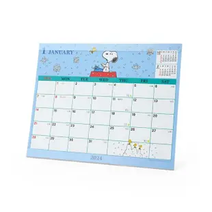 【SANRIO 三麗鷗】2024 單頁立架式桌曆 桌上型月曆 行事曆 SNOOPY 史努比