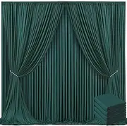 Suppromo 20ft x 10ft Hunter Green Backdrop Curtain for Parties Dark Green Wrinkle Free Backdrop Drapes Panels for Baby Shower Birthday Party Photo Photography Polyester Fabric Background Decoration