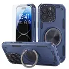 Rugged Magnetic Stand Case Screen Protector Fr iPhone 16 Pro Max 15 14 13 12 11