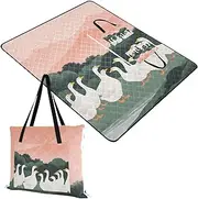 Outdoor Mat Sandproof Picnic Beach Blankets Waterproof Sandproof for Grass Concert Blanket Mountain Scenery Goose Cartoon 60x80in