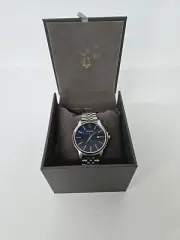 Bulova Men's Quartz Date Indicator Silver-Tone Blue Dial 41mm Watch 96B334