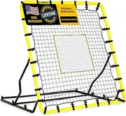 Baseball Rebounder Net - Baseball & Softball Pitch Back Rebounder with 3 Adjustable Angles, Sturdy Steel Frame, Anti-Tear HDPE NET, Perfect for Pitching Fielding Catching Practice
