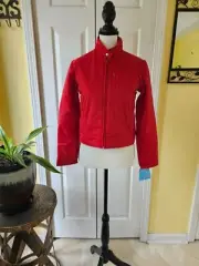 Vintage Paul Frank Womens Jacket, Moto Jacket, Winter Jacket, RARE, Red, Size XS