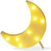 Catzon Moon Marquee Light LED Moon Sign Night Light Romantic Light Up Heart Sign Decoration -Yellow