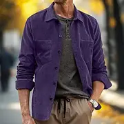 Men's Shirt Casual Shirt Corduroy Shirt Button Up Shirt Plain Vacation Daily Black Yellow Pink Blue Long Sleeve Collar Spring Fall Clothing Apparel Front Poc