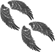 TEMPNAP 2 Pairs Sequin Wing Clothes Repairing Patch Iron Applique for DIY Clothing Decor Durable Embroidered Garment Accessories for Dress Jacket and Bag Decoration