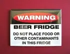 WARNING BEER FRIDGE - Mini Metal Sign Refrigerator Fridge Magnet Toolbox Locker