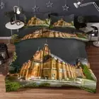 Super Castle Clean Street 3D Quilt Duvet Doona Cover Set Pillow case Print