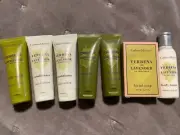 7-CRABTREE & EVELYN Verbena Lavender Travel Shampoo Conditioner Lotion Soap Body