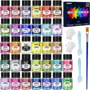 Mica Powder 32 Colors X 5 G Pearlescent Resin Color Pigment Glitter Mica Powder