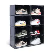 OMOPIN XL clear shoe storage boxes stackable, 8 Pack Large Shoe Boxes Clear P...
