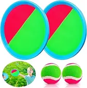 MUYXGYFE Kids Toys Toss and Catch Game Set Outdoor Toys for Kids Yard Beach Camping Toys Yard Games Suitable 3-10 Years 2 Paddles 2 Balls