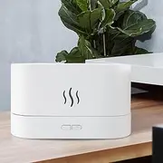180ml Essential Oil Diffuser with Flame Air Humidifier for Bedroom Night Light USB Ultrasonic Mist Aromatherapy Essential Oil Diffuser Auto-Off Protection Suitable for Home Office (White)