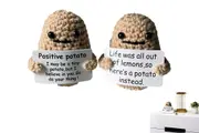 2pcs Toy Funny Knitting Potato Tiny Doll Positive Potato Inspired Toy with Card for Gift Decoration-Each of Style