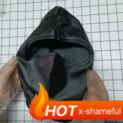 Hood Head Mask PU Leather Head Harness Strap Headgear Binding Slaver Cosplay