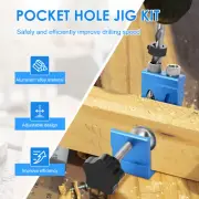 Pocket Hole Jig Kit Pocket Hole Drill Guide Adjustable 15 Degree Inclined leLZT