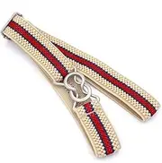 [Jiangym] Apparel Accessories Candy-Colored 8-Character Clasp Elastic Braided Belt for Children(Red) Apparel Accessories (Color : Beige Red Stripe)