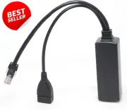 Gigabit Ethernet Active Poe Splitter 48V to 5.2V 2.4A with USB Type-A Port