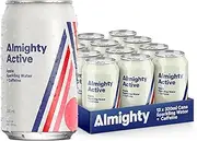 Almighty Active Apple Sparkling Water + Caffeine- 12 x 330ml - Sugar-Free, Low Calorie - 80mg Natural Caffeine - Vegan, Zero Plastic Packaging - Perfect 3PM Pick-Me-Up - Supports Little Gardeners