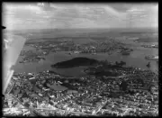 NSW Looking up Harbour over Berry's Bay from above Crow's nest aer - Old Photo
